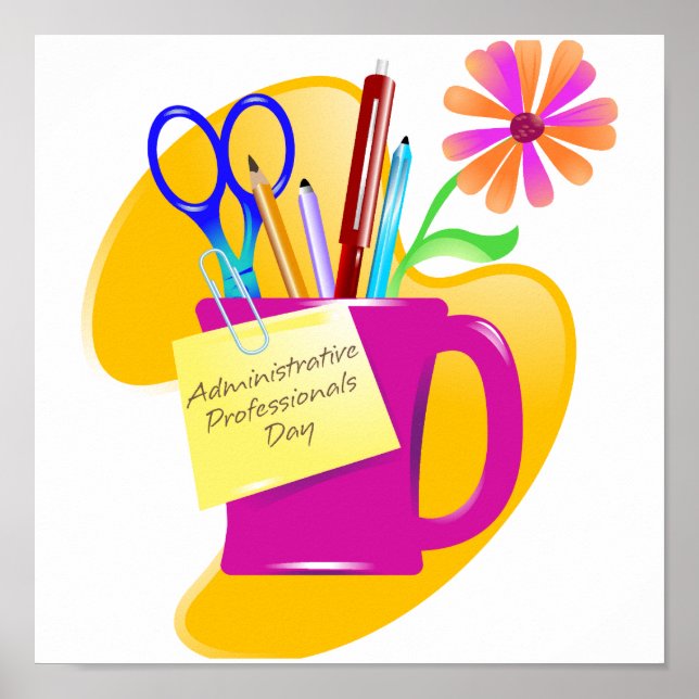 Administrative Professionals Day Design Poster (Front)