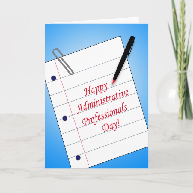 Administrative Professionals Day Note Paper Pen Card (Front)
