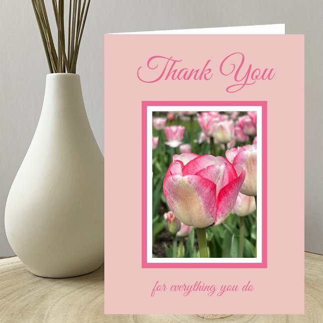 Administrative Professionals Day Pink Tulips Holiday Card (Creator Uploaded)