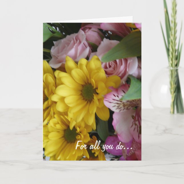 Administrative Professional's Day-Pretty Floral Thank You Card (Front)