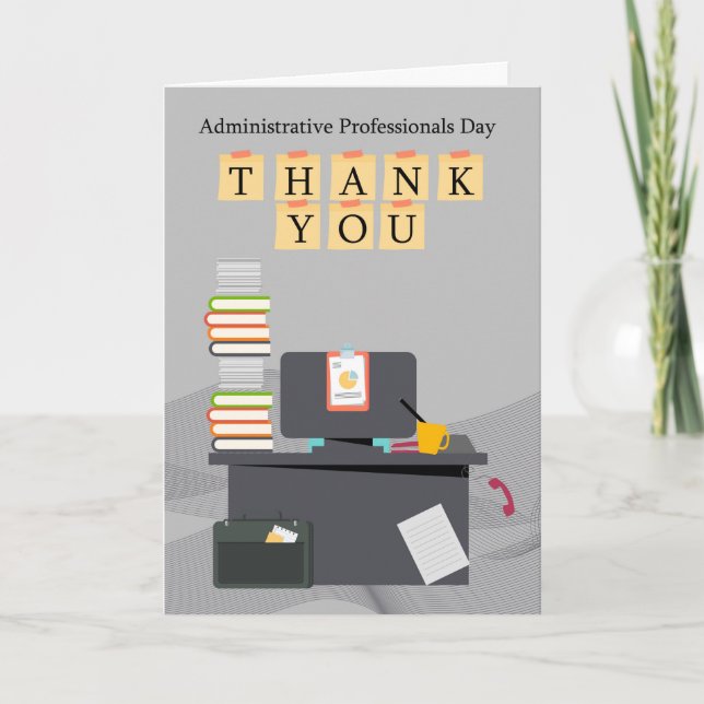 Administrative Professionals Day Thank You, Office You Card (Front)