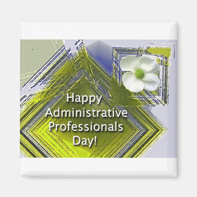 Administrative Professionals Day White Floral Magnet (Front)