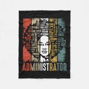 Administrator Afro African American Black History  Fleece Blanket