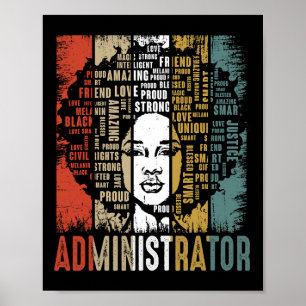 Administrator Afro African American Black History  Poster