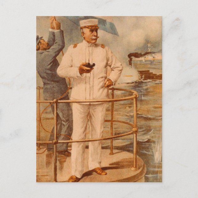 Admiral George Dewey at Manila Bay Postcard (Front)