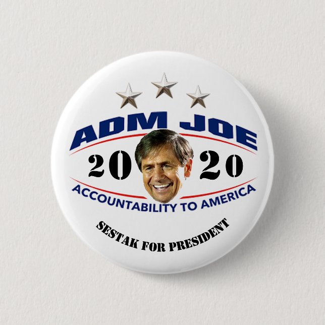 Admiral Joe Sestak for President 6 Cm Round Badge (Front)