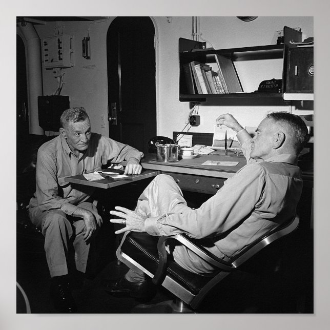 Admiral McCain and Bull Halsey - USS New Jersey Poster (Front)