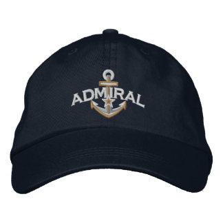 Admiral Nautical Star Anchor Embroidery Embroidered Hat