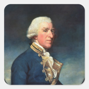 Admiral Samuel Hood, 1st Viscount Hood 1784 Square Sticker