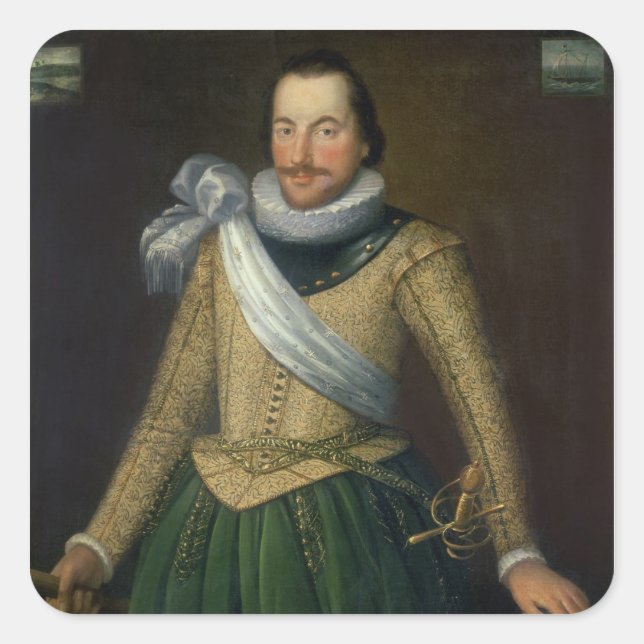 Admiral Sir Thomas Button (d.1694) Square Sticker (Front)