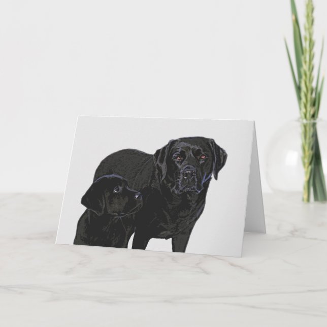 Admiration in Puppy Eye's - Black Labrador Card (Front)