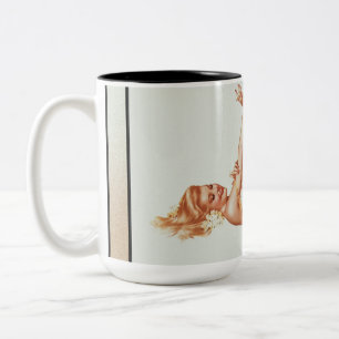 Admiration Pin-up Girl Art by Alberto Vargas Two-Tone Coffee Mug