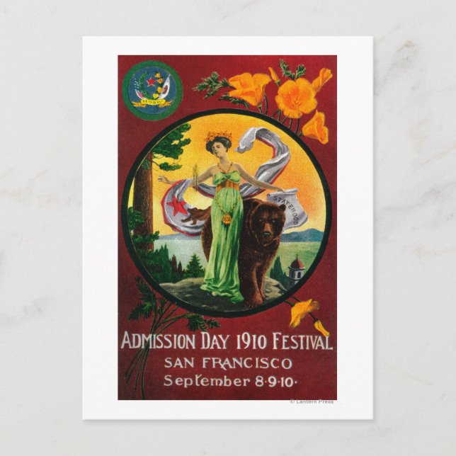 Admission Day Advertisment, State Festival Postcard (Front)