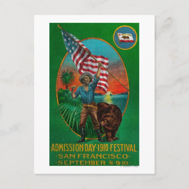 Admission Day Advertisment, State Festival Postcard (Front)
