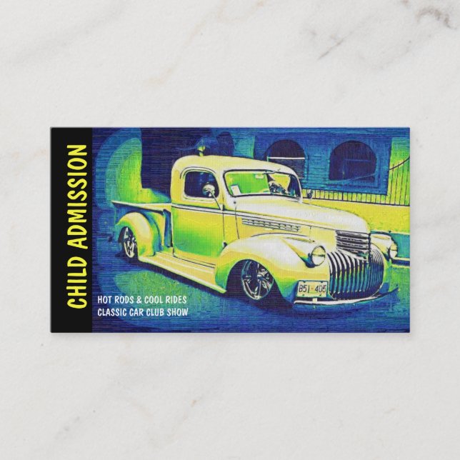Admission Ticket for Classic Auto Show or Club (Front)