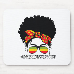 Admissions Director Messy Bun Afro Woman Black His Mouse Pad