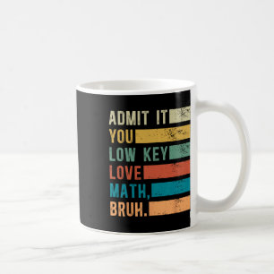 Admit It You Low Key Love Math Bruh Vintage Math T Coffee Mug