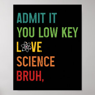 Admit It You Low Key Love Science Bruh Funny Scien Poster
