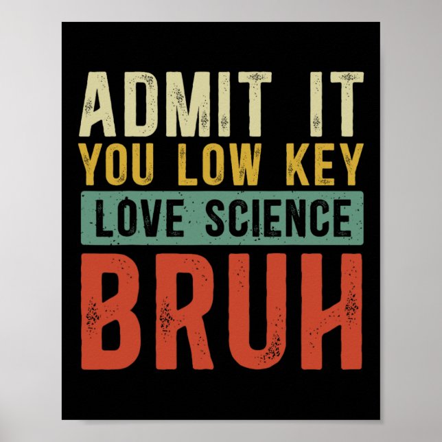 Admit It You Low Key Love Science Bruh Retro Graph Poster (Front)