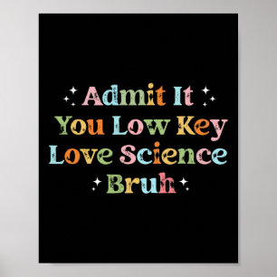 Admit It You Low Key Love Science Bruh Retro Graph Poster