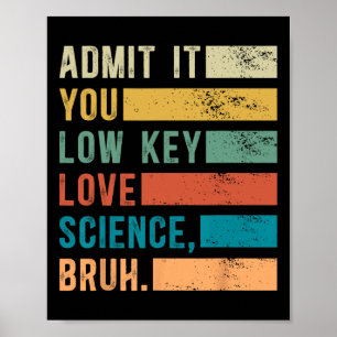 Admit It You Low Key Love Science Bruh Retro Graph Poster