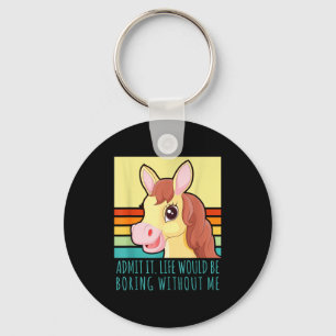 Admit life would be boring without retro horse key ring