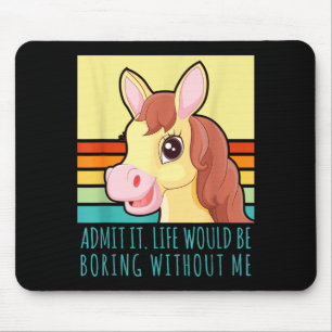 Admit life would be boring without retro horse mouse pad