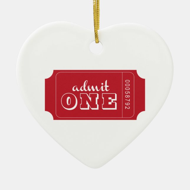 Admit One Ceramic Tree Decoration (Front)