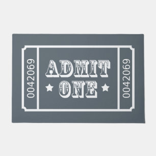 Admit One Circus Theatre Ticket Custom Colour Doormat