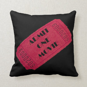 "Admit One Movie Ticket" JTG Art Pillow