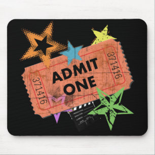 ADMIT ONE MOVIE TICKET MOUSE PAD