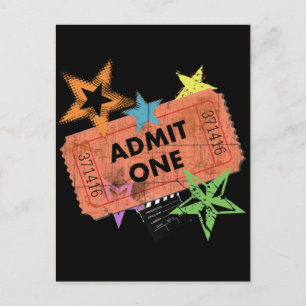 ADMIT ONE MOVIE TICKET POSTCARD