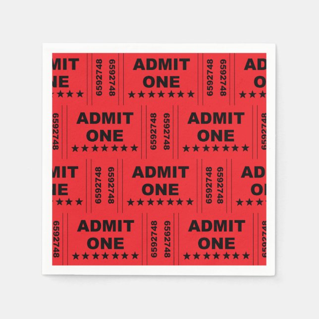 "Admit One" Paper Napkins (Front)