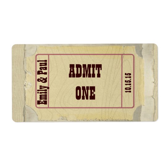 Admit One Save the Date Shipping Label