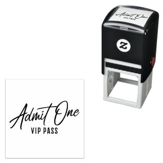Admit One VIP Pass Self-inking Stamp