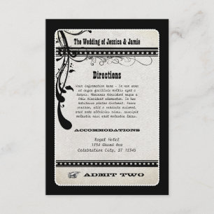 Admit Two Vintage Showbill RSVP Enclosure Card