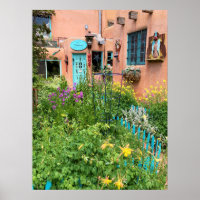 Adobe house Garden New Mexico Photo