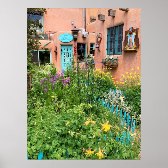 Adobe house Garden New Mexico Photo Poster (Front)