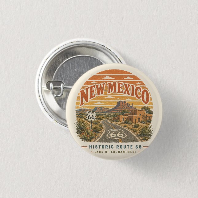 Adobe Mesa Route 66 Desert Road Badge Art (Front & Back)
