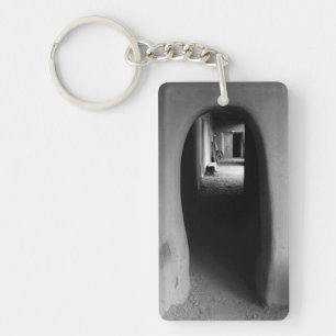 Adobe Passageway: Black & White photo Key Ring