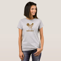 Adobo T-shirt, Gold with Line Drawings