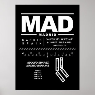 Adolfo Suárez Madrid-Barajas Airport MAD Poster