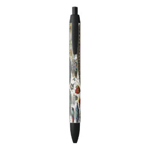 Adolphe Millot Dark Academia Vintage Bird Feather Black Ink Pen