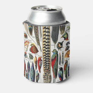 Adolphe Millot Dark Academia Vintage Bird Feather Can Cooler