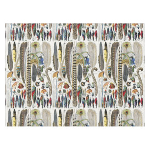 Adolphe Millot Dark Academia Vintage Bird Feather Tablecloth
