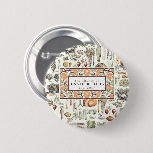 Adolphe Millot Vegetable Pattern 6 Cm Round Badge