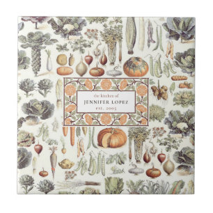 Adolphe Millot Vegetable Pattern Ceramic Tile