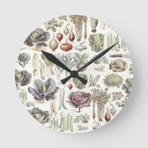 Adolphe Millot Vegetable Pattern Round Clock