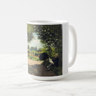 Adolphe Monet Reading in the Garden Painting Coffee Mug
