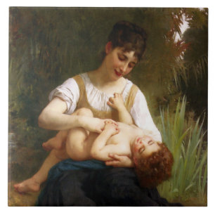 Adolphus Child And Teen by William Bouguereau Ceramic Tile